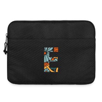 Buchstabe e Blumen groovy Geschenkidee - Laptoptasche 15" - Schwarz - Vorne