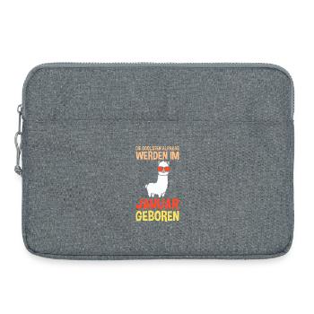 Anniversaire de janvier : Alpaga Drôle - Sacoche pour ordinateur portable 15 pouces - gris chiné - Devant