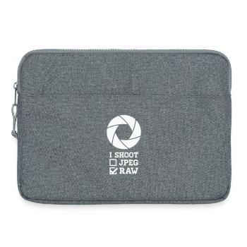 Je photographie – Conception d’appareils photo pour photographes - Sacoche pour ordinateur portable 15 pouces - gris chiné - Devant