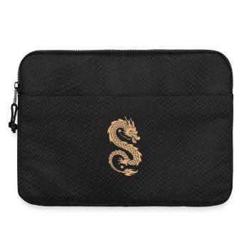 Goldene Himmelsdrachen-Silhouette - Laptoptasche 15" - Schwarz - Vorne
