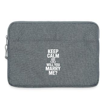 Keep Calm and Will You Marry Me? - Laptop bag 15" - heather grey - Front
