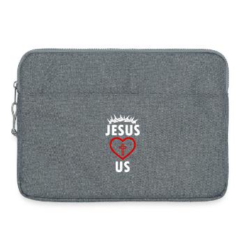 JÉSUS NOUS AIME - Sacoche pour ordinateur portable 15 pouces - gris chiné - Devant