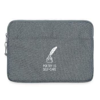 Poesie als Selbstfürsorge - Laptoptasche 15" - Grau meliert - Vorne