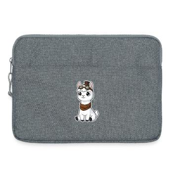 Lama Steampunk Mignon Yeux Brillants Mascotte - Sacoche pour ordinateur portable 15 pouces - gris chiné - Devant