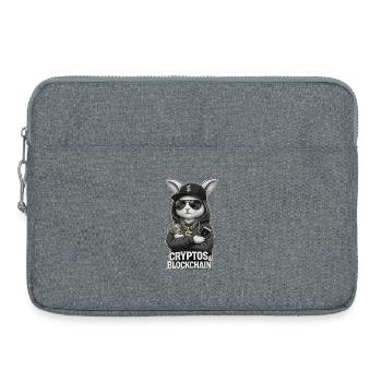 CryptoRabbit: Blockchain Hustle T-Shirt - Laptop bag 15" - heather grey - Front