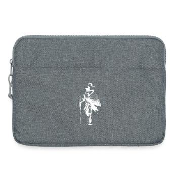 Silhouettenritter mit Schwert und Umhang - Laptoptasche 15" - Grau meliert - Vorne