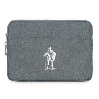 Ritter-Wächter mit Schwert und Schild - Laptoptasche 15" - Grau meliert - Vorne