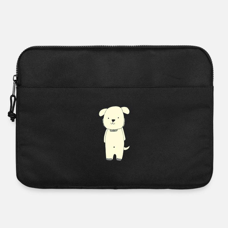 chien jaune - Sacoche pour ordinateur portable 15 pouces - noir