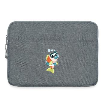 Fish Diver Snorkel Diving - Laptop bag 15" - heather grey - Front