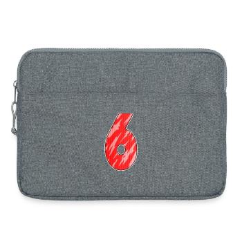 Nummer 6 Muster Rot - Laptoptasche 15" - Grau meliert - Vorne