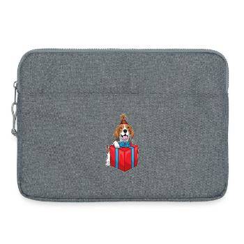 Forfait anniversaire Beagle - Sacoche pour ordinateur portable 15 pouces - gris chiné - Devant
