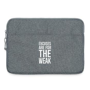 excuses are for the weak - Laptop bag 15" - heather grey - Front