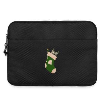 Chat gris en botte verte - Sacoche pour ordinateur portable 15 pouces - noir - Devant