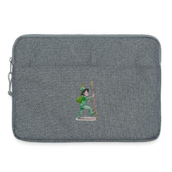 The green wanderer "GreenVagrant" on the move - Laptop bag 15" - heather grey - Front