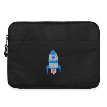 Fusée spatiale pailletée argent bleue - Sacoche pour ordinateur portable 15 pouces - noir - Devant