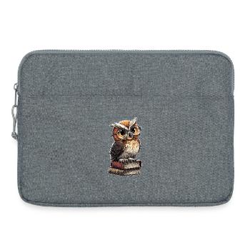 Owl Wise Stack Librarian Humor Book Club - Laptop bag 15" - heather grey - Front