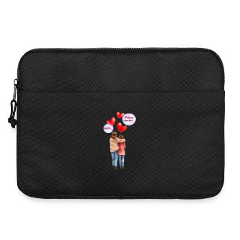 Happy Together – Romantic Watercolor Illustration - Laptop bag 15" - black - Front