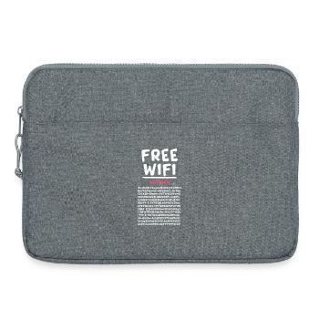 Lustiges KOSTENLOSES WLAN Kostenloses Internet Lustiges Passwort - Laptoptasche 15" - Grau meliert - Vorne