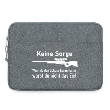 Wenn du den Schuss hören kannst - Laptoptasche 15" - Grau meliert - Vorne
