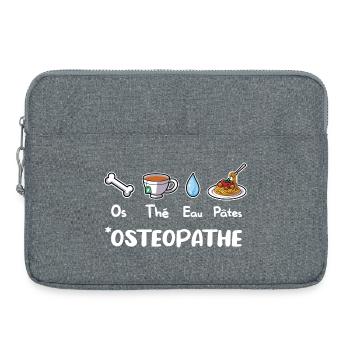 Ostéopathe Humour Cadeau Ostéo Kinésithérapeute - Sacoche pour ordinateur portable 15 pouces - gris chiné - Devant