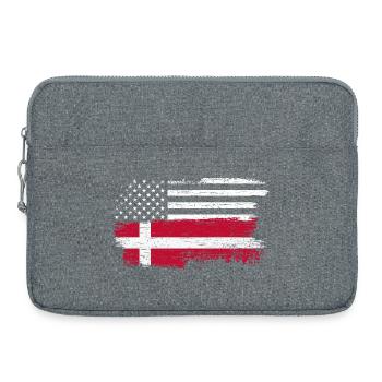 Grunge US Drapeau Danois Fusion - Sacoche pour ordinateur portable 15 pouces - gris chiné - Devant