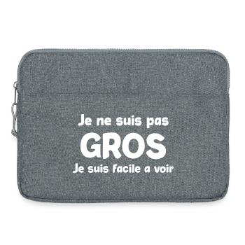 Je ne suis pas Gros — Visible et Fier - Sacoche pour ordinateur portable 15 pouces - gris chiné - Devant