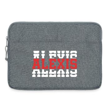 Alexis T-Shirt T-Shirt Geschenkidee gestapelter Text - Laptoptasche 15" - Grau meliert - Vorne