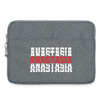 Anastasia T-Shirt Geschenk gestapelter Text - Laptoptasche 15" - Grau meliert - Vorne