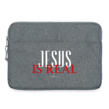 Jesus ist real! - Laptoptasche 15" - Grau meliert - Vorne