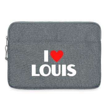 J’adore Louis Red Heart Déclaration rétro - Sacoche pour ordinateur portable 15 pouces - gris chiné - Devant