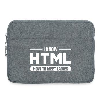 HTML Humor Code Programmer Saying - Laptop bag 15" - heather grey - Front