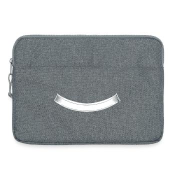 Ribbon | Bow | Banderole Sheet Bottom White - Laptop bag 15" - heather grey - Front