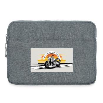 Motorrad Freiheit Sonnenuntergang Design - Laptoptasche 15" - Grau meliert - Vorne