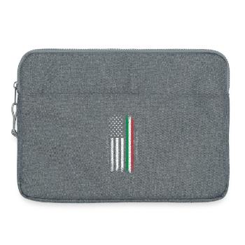 Flaggenfusion: US-Sterne & italienische Streifen - Laptoptasche 15" - Grau meliert - Vorne