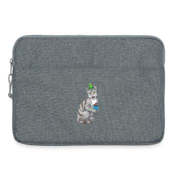 Cupcake d’anniversaire de chat - Sacoche pour ordinateur portable 15 pouces - gris chiné - Devant