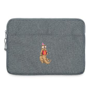 Chapeau de fête d’anniversaire loutre - Sacoche pour ordinateur portable 15 pouces - gris chiné - Devant