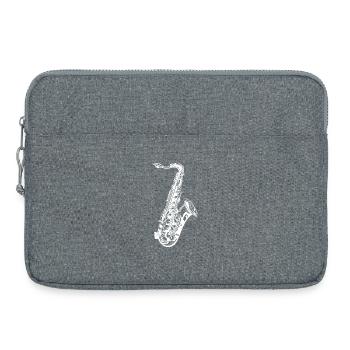 Saxophone Sketch - Laptop bag 15" - heather grey - Front