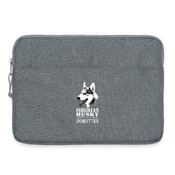 Husky de Sibérie avec paysage alpin - Traîneau - Sacoche pour ordinateur portable 15 pouces - gris chiné - Devant