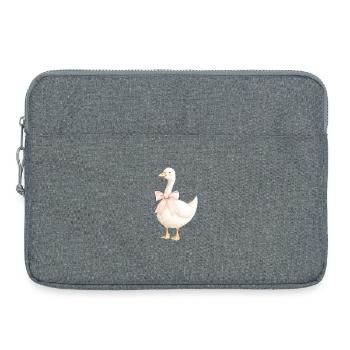 Duck with pink bow - Laptop bag 15" - heather grey - Front