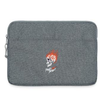 Crâne en Flammes Punk's Not Dead – Burning Skull - Laptoptasche 15" - Grau meliert - Vorne