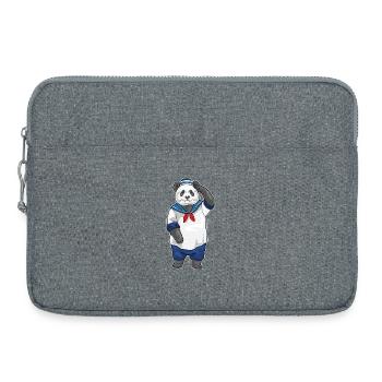 Chapeau de marin panda - Sacoche pour ordinateur portable 15 pouces - gris chiné - Devant