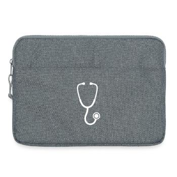 Stethoskop Medizin Arzt Pflege Herz - Laptoptasche 15" - Grau meliert - Vorne