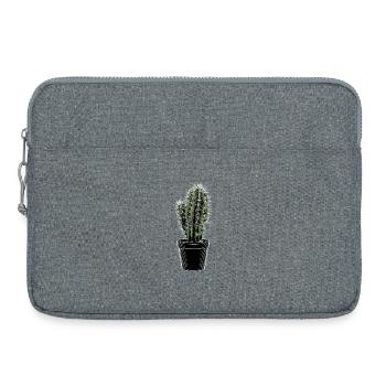 Cactus dans un pot noir - Sacoche pour ordinateur portable 15 pouces - gris chiné - Devant