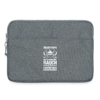Barbecue, fête des pères, papa - Sacoche pour ordinateur portable 15 pouces - gris chiné - Devant
