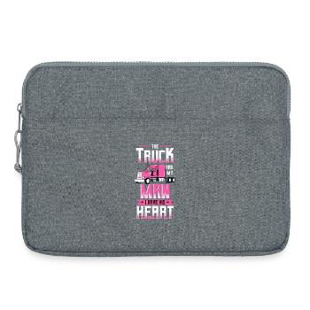 Pink Truck Heart Love Grafik - Laptoptasche 15" - Grau meliert - Vorne