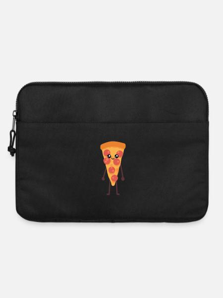 Pizza kawaii lustiges Geschenk - Laptoptasche 15" - Schwarz