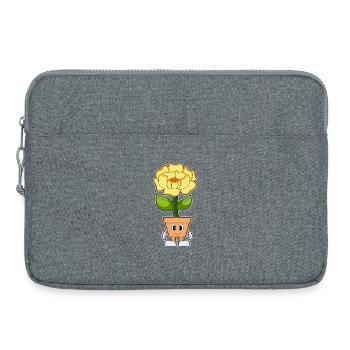 Lustige Pfingstrose - Laptoptasche 15" - Grau meliert - Vorne