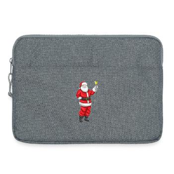 Weihnachtsmann Weihnachten Weihnachtsglocke - Laptoptasche 15" - Grau meliert - Vorne