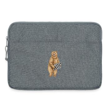 Bär Schachbrett Schach Brettspiel - Laptoptasche 15" - Grau meliert - Vorne