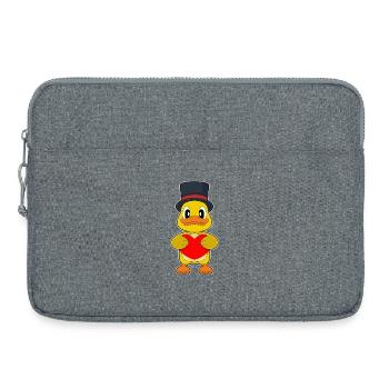 Mariage du Cœur du Marié Canard - Sacoche pour ordinateur portable 15 pouces - gris chiné - Devant